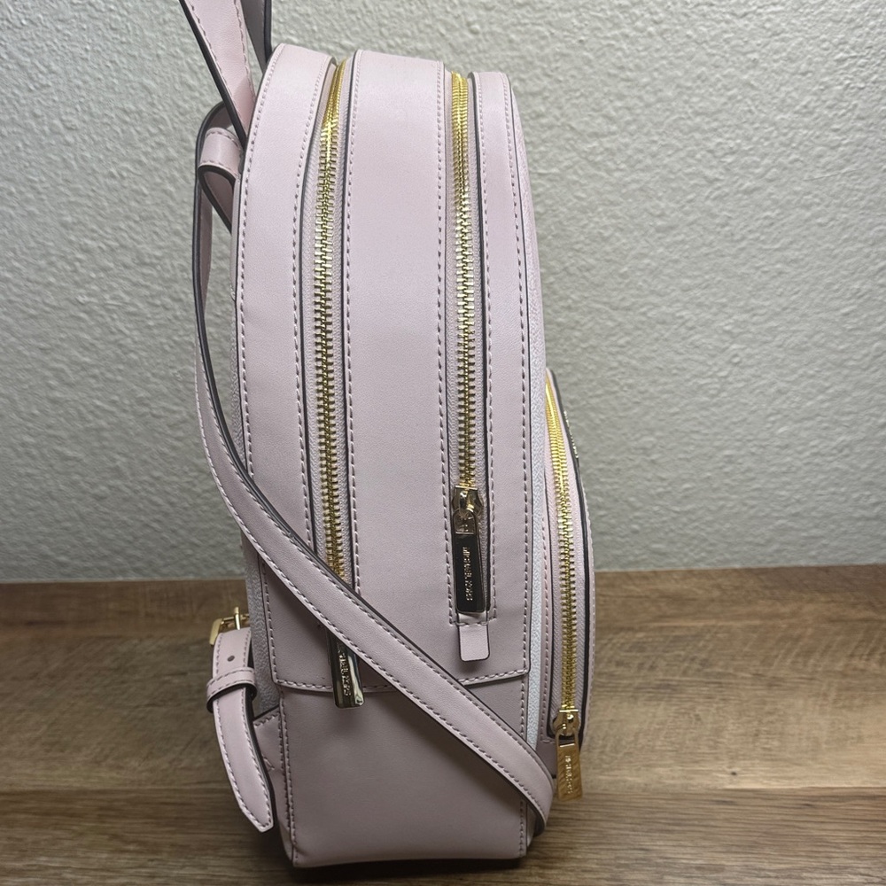 Michael Kors Medium Jaycee Powder Blush Ombre Backpack and Wristlet Set - Picture 9 of 11